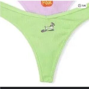 PINK Victoria's Secret Light Green Thong